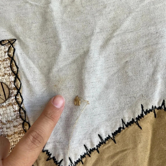 Vintage Funky Art to Wear Beige, White and Black Patchwork Jacket - Size 1X - Picture 5 of 6